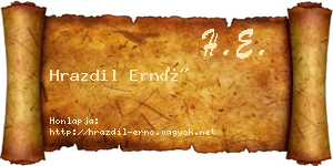 Hrazdil Ernő névjegykártya